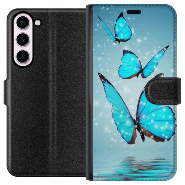Kompatibel Tegnebogsetui til Samsung Galaxy S23+ Glitrende Sommerfugle