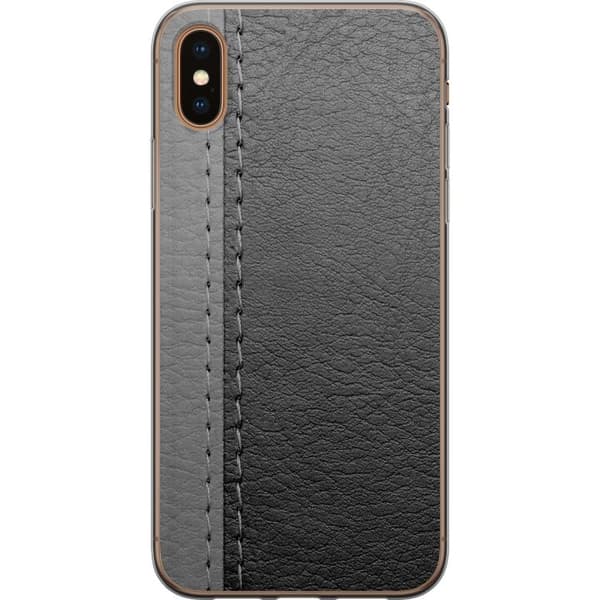 Kompatibelt Mobilskal till Apple iPhone XS Black & Grey Leather