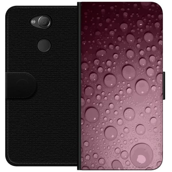 Kompatibel Tegnebogsetui til Sony Xperia XA2 Rosa vattendroppar