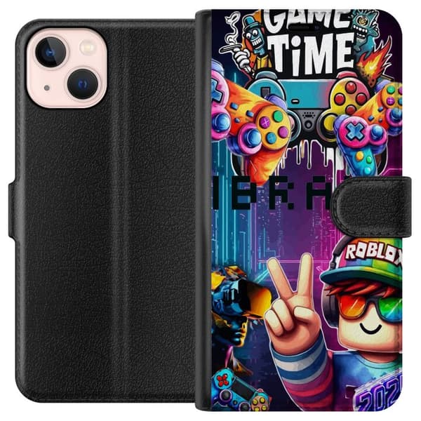 Kompatibelt Lommeboketui til Apple iPhone 13 mini Neon Gamer-kunst