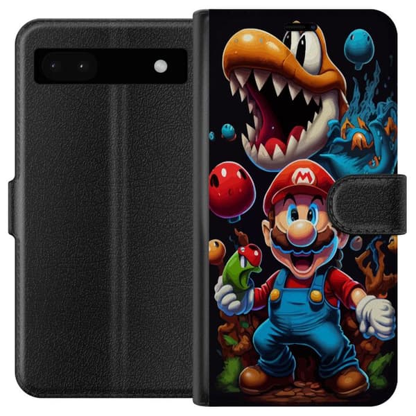 Kompatibel Tegnebogsetui til Google Pixel 6a Mario og venner