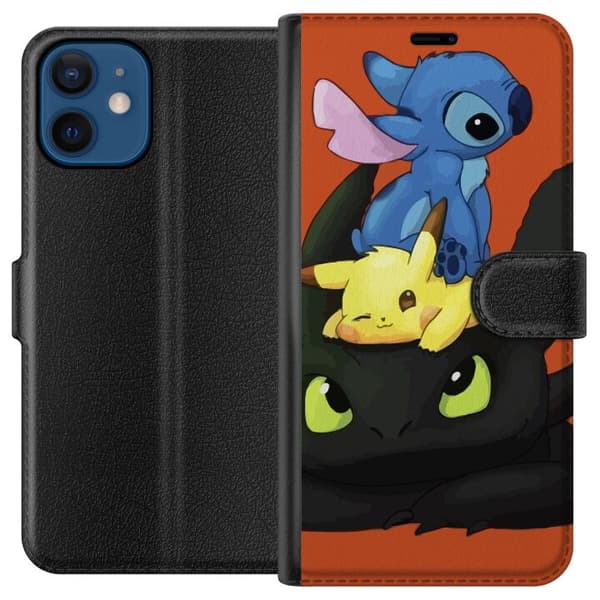 Kompatibel Tegnebogsetui til Apple iPhone 12 mini Lilo og Stitch