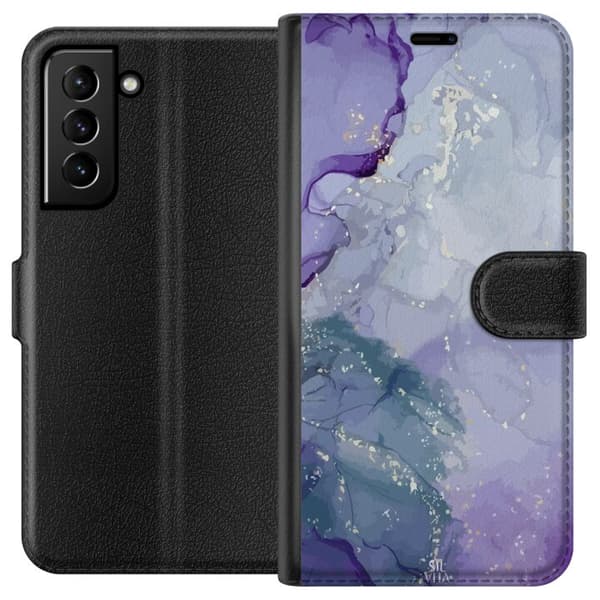 Kompatibelt Lommeboketui til Samsung Galaxy S21+ 5G Marmor