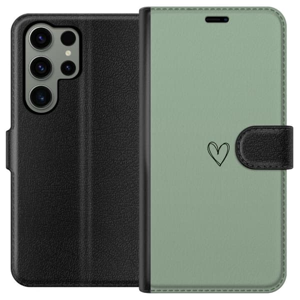 Kompatibel Tegnebogsetui til Samsung Galaxy S23 Ultra Hjerte