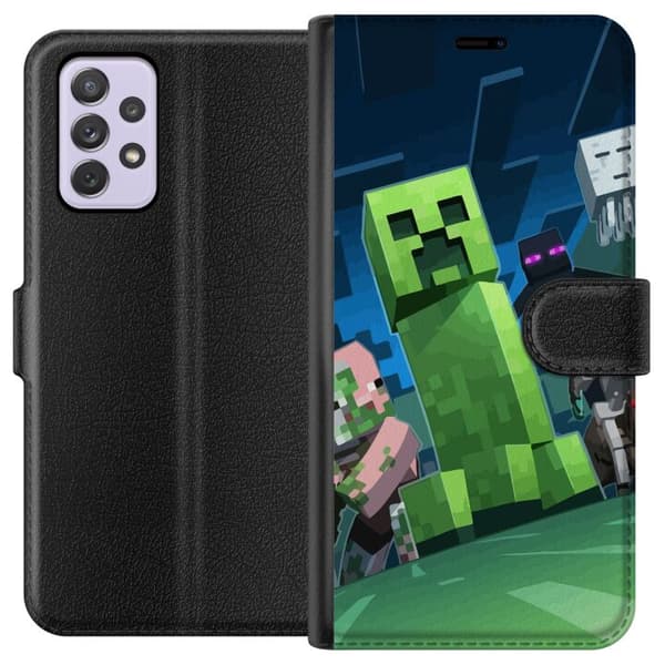 Kompatibelt Lommeboketui til Samsung Galaxy A52s 5G MineCraft