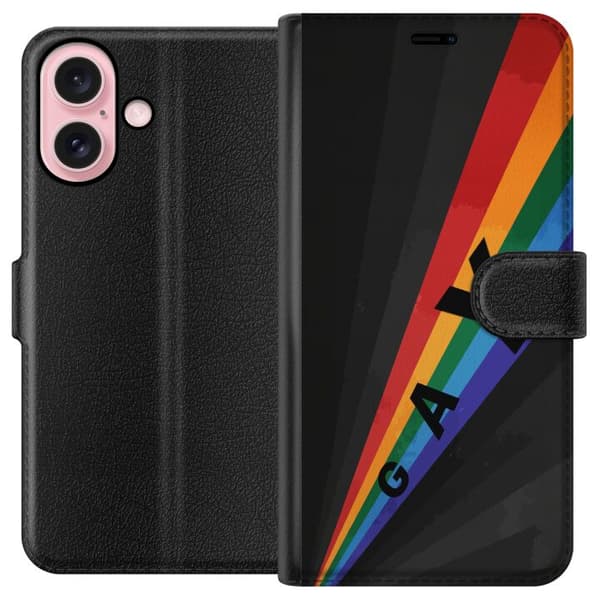 Kompatibelt Plånboksfodral till Apple iPhone 16 Gay regnbåge