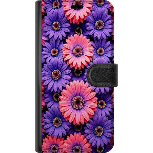 Kompatibel Tegnebogsetui til Google Pixel 8a Lila och rosa blommor
