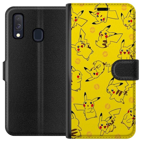 Kompatibelt Plånboksfodral till Samsung Galaxy A40 Pikachu