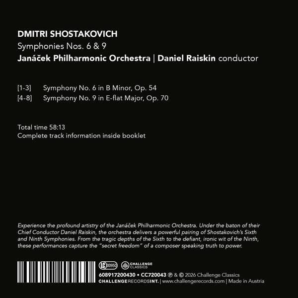 Šostakovitš: Sinfoniat 6 & 9 (Daniel Raiskin) (CD)