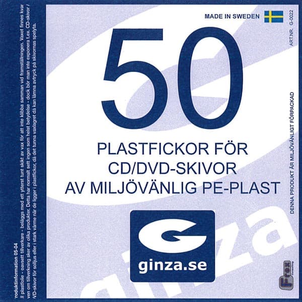 Skyddsplast / CD-fickor 50-pack