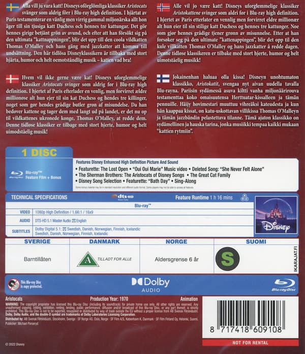 Aristocats / Aristocats - klassiker 20 (Blu-ray)