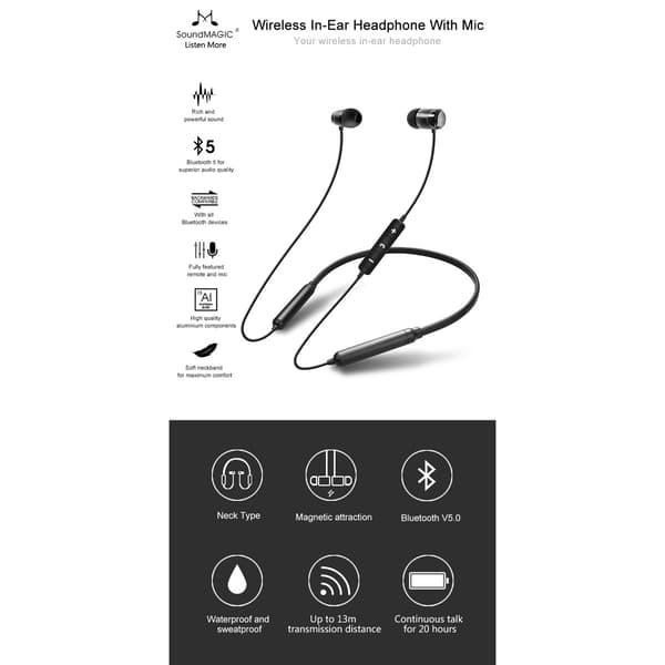 SoundMagic E11BT Wireless In-Ear Bluetooth...