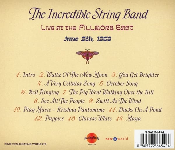 Incredible String Band: Live at The Fillmore... (CD)