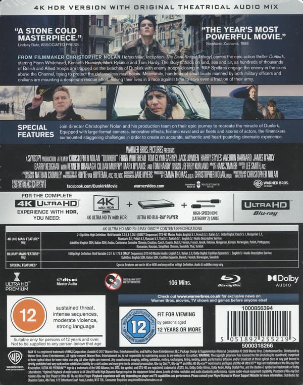 Dunkirk (4K UHD + 2 Blu-ray / Limited Steelbook)