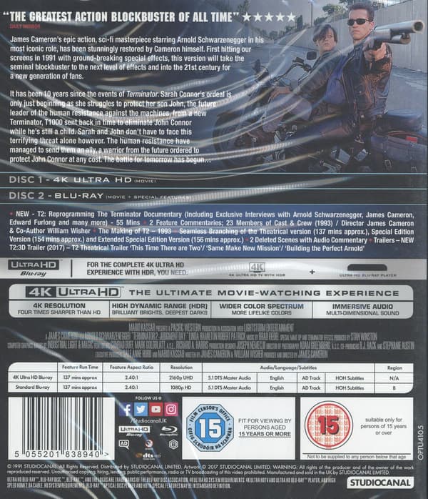 Terminator 2 - Dommedag (4K UHD + Blu-ray)