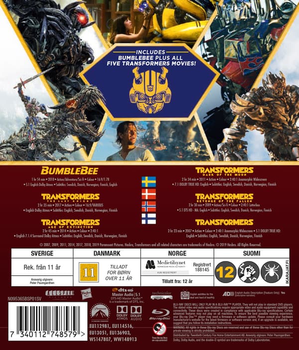 Transformers: 6 Movie Collection / Transformers 1-5 + Bumblebee (6 Blu-ray)