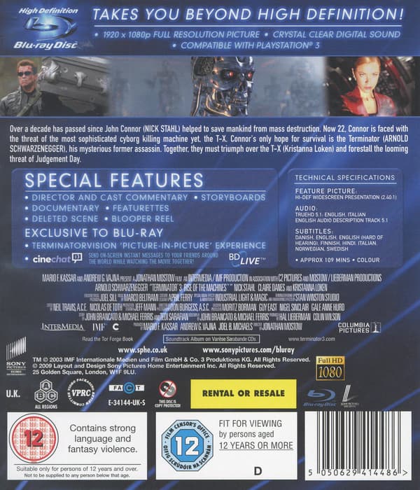 Terminator 3 - Koneiden kapina (Blu-ray)