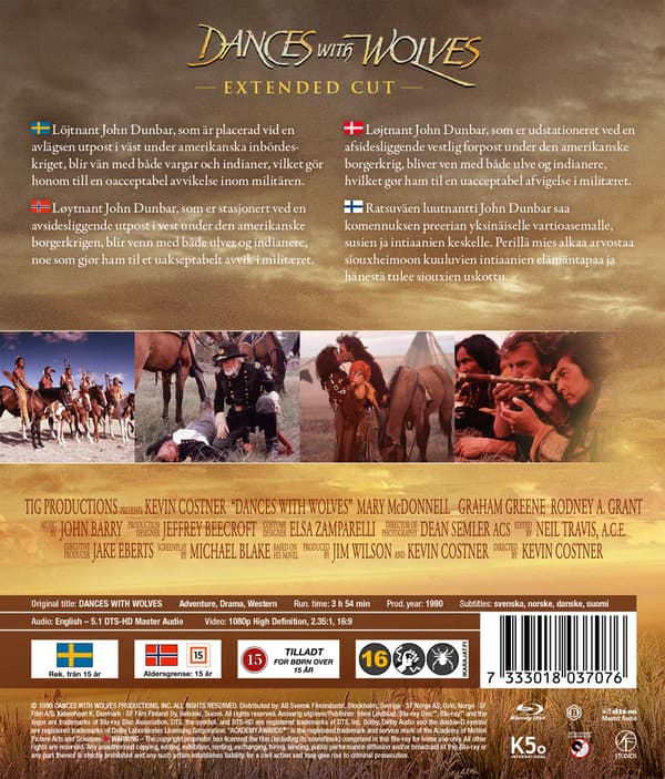 Dansar med vargar / Dances With Wolves (Blu-ray / Extended Cut)