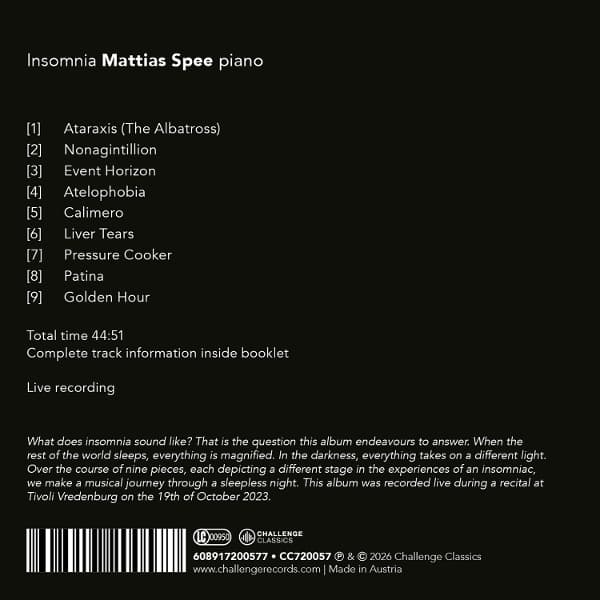 Spee Mattias: Insomnia (CD)