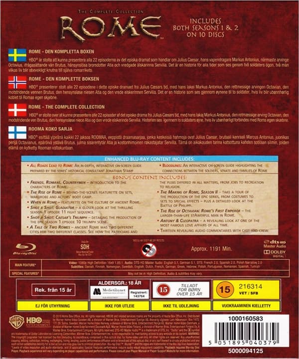 Rome: Complete Series / Rome: Sæson 1+2 (10 Blu-ray)