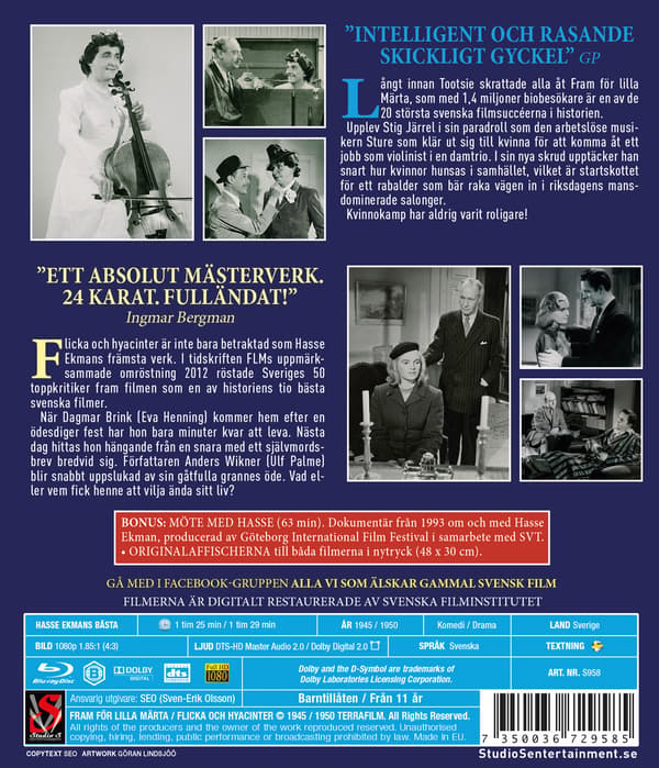 Fram för lilla Märta + Flicka och hyacinter (Blu-ray / Restored Edition)