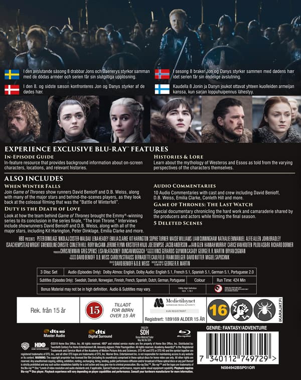Game of Thrones / Sæson 8 (3 Blu-ray)