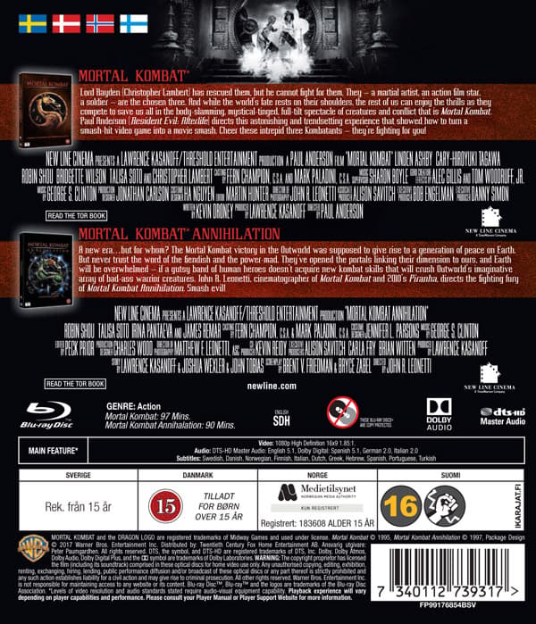 Mortal Kombat + Mortal Kombat Annihilation (2 Blu-ray)