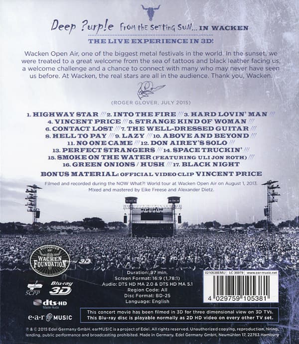 Deep Purple: From the setting sun... (In Wacken) (Blu-ray 3D)