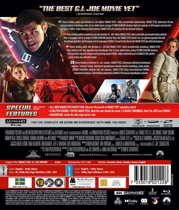 Snake Eyes - G.I. Joe Origin (4K UHD + Blu-ray)