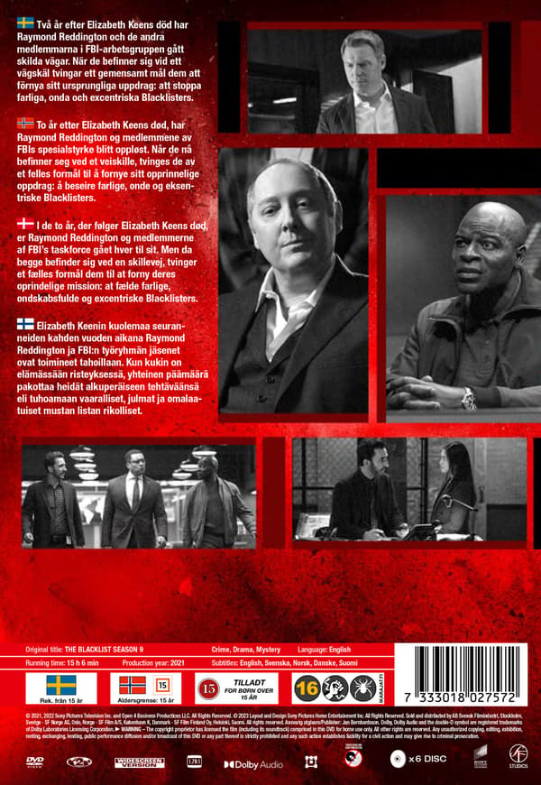 Blacklist / Kausi 9 (6 DVD)