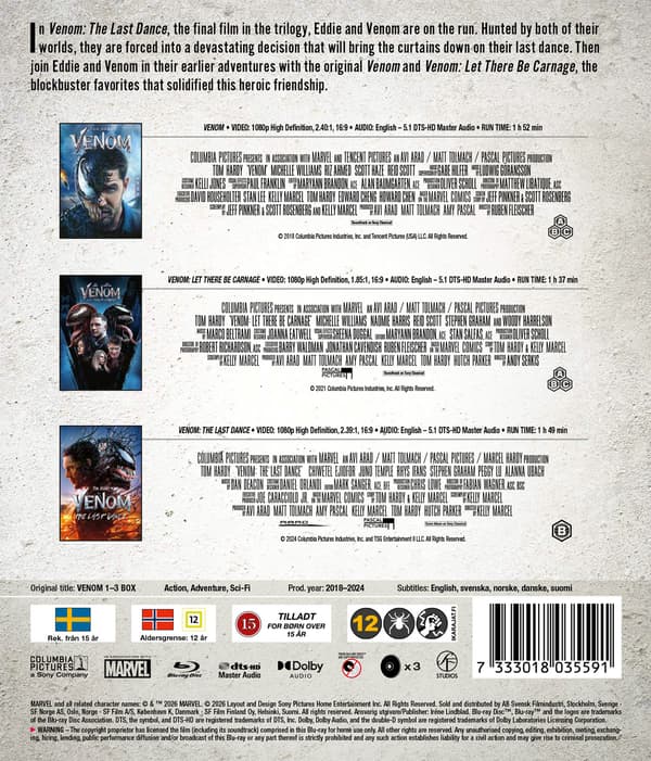 Venom 1-3 (3 Blu-ray)