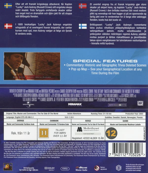 Master and Commander / Master and Commander: Maailman laidalla (Blu-ray)