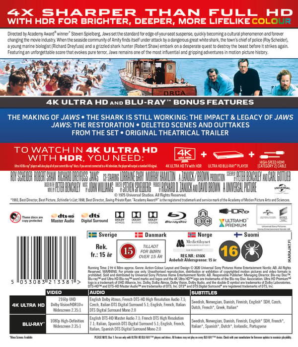 Dødens Gab / Jaws (4K UHD + Blu-ray)