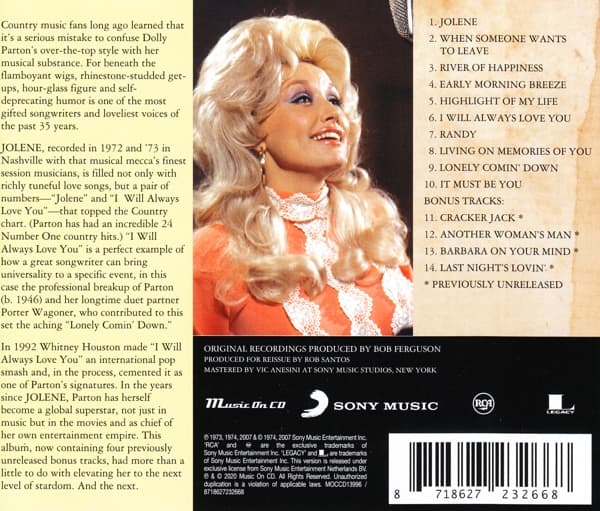 Dolly Parton: Jolene (CD)