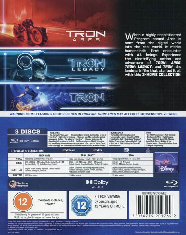 Tron: 3 Movie Collection (3 Blu-ray)