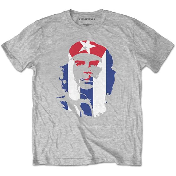 Che Guevara: Unisex T-shirt/stjerne og striber (grå) (medium)