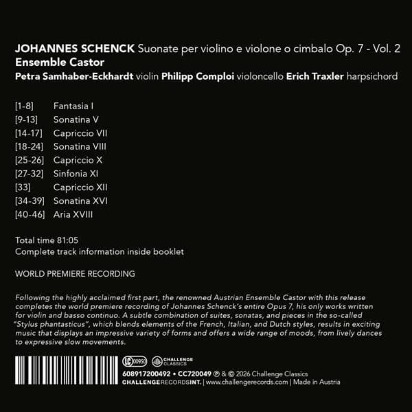 Schenck Johannes: Suonate Per Violino (CD)