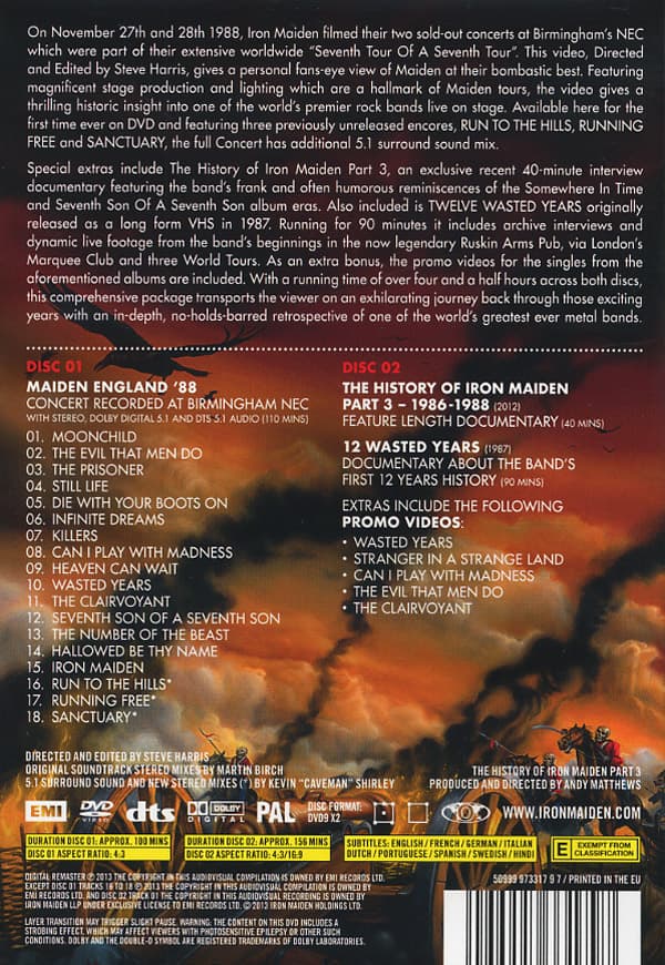 Iron Maiden: Maiden England (2 DVD)