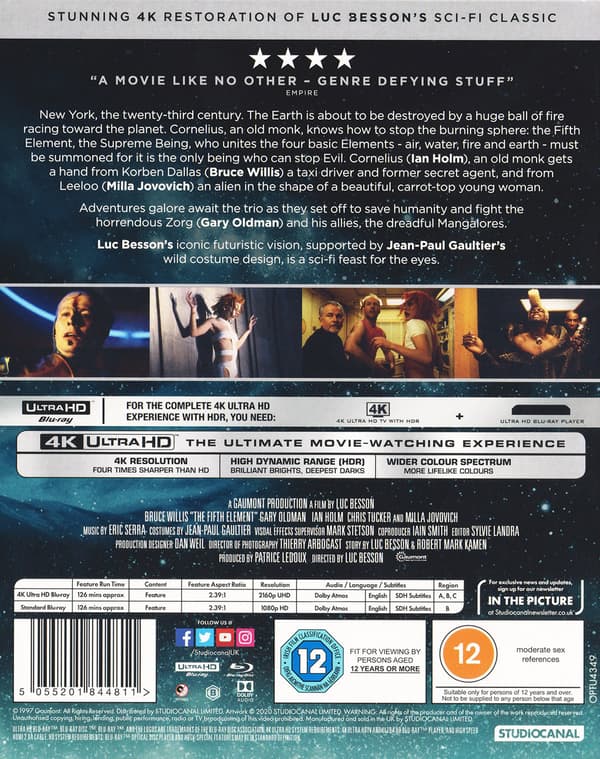 Det femte element / The Fifth Element (4K UHD + Blu-ray)