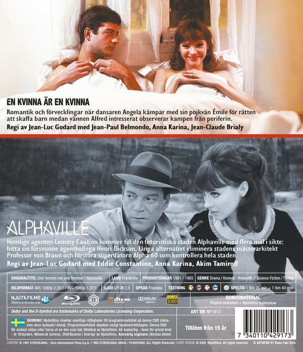 Alphaville + En kvinde er en kvinde (Blu-ray)