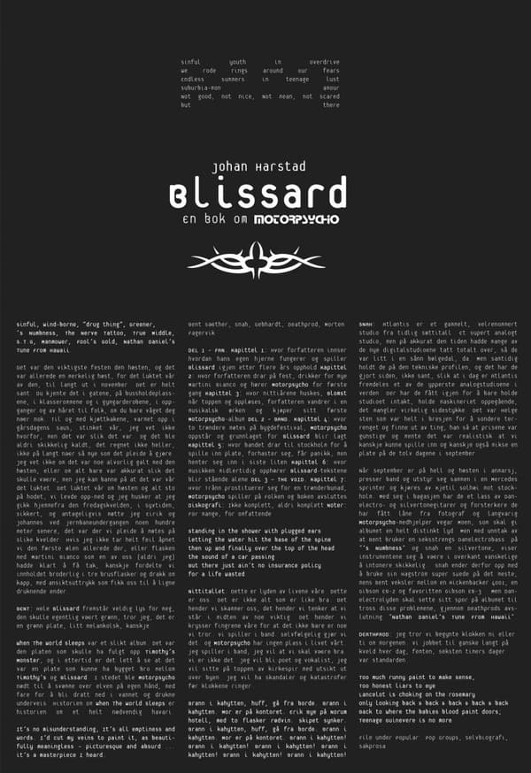 Johan Harstad: Motorpsycho - Blissard (Bok / Inbunden)