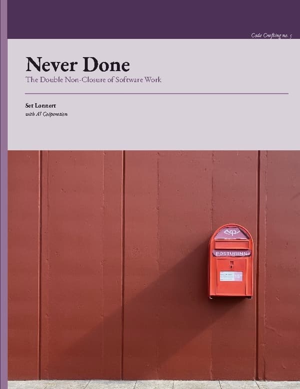 Never Done - The Double Non-Closure of Software Work (Bok / Häftad)