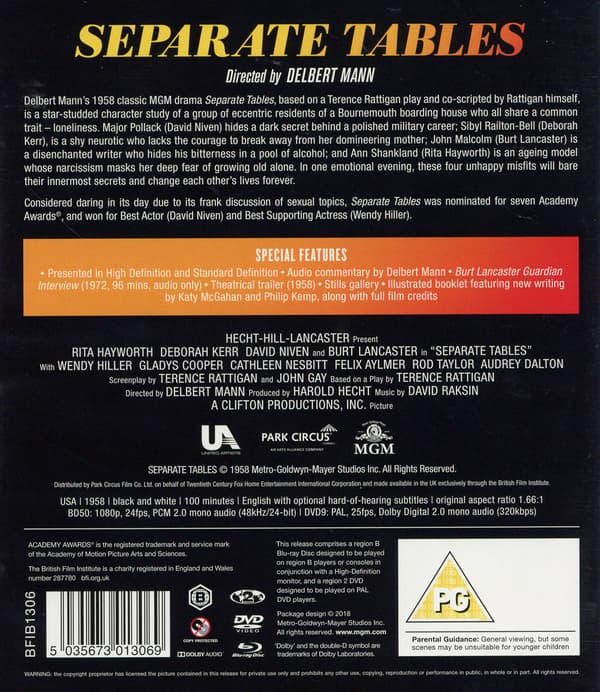Separate Tables (Blu-ray + DVD)