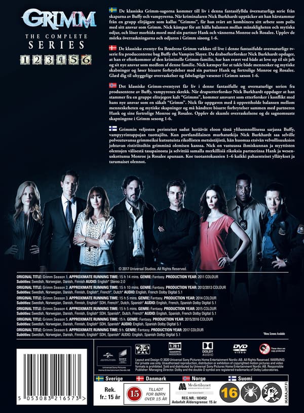 Grimm: Komplet serie (33 DVD)