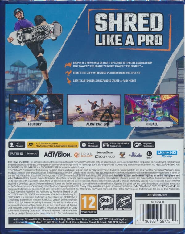 Tony Hawk's Pro Skater 3+4 (PS5)