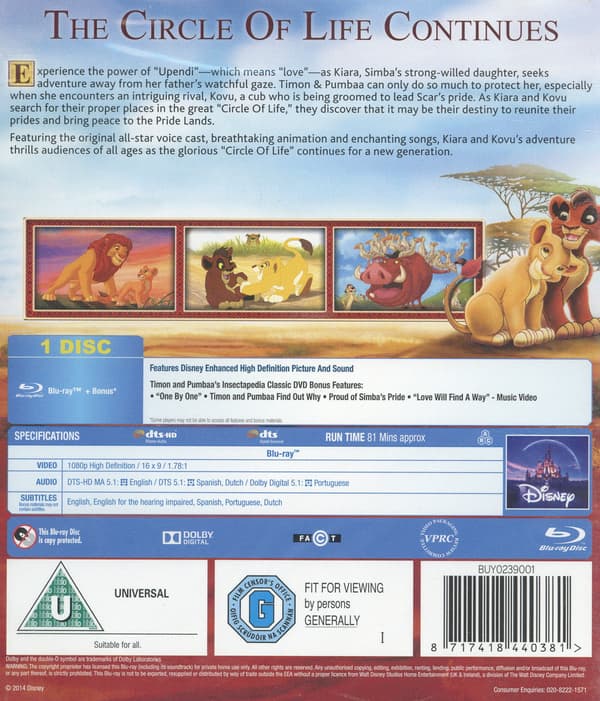 The Lion King 2 - Simba's Pride (Blu-ray)