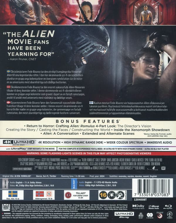 Alien: Romulus (4K UHD + Blu-ray / Limited Steelbook)