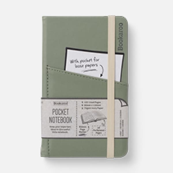 Bookaroo-taskumuistikirja (A6) - Saniaisenlehti (Kirja / Tasku)