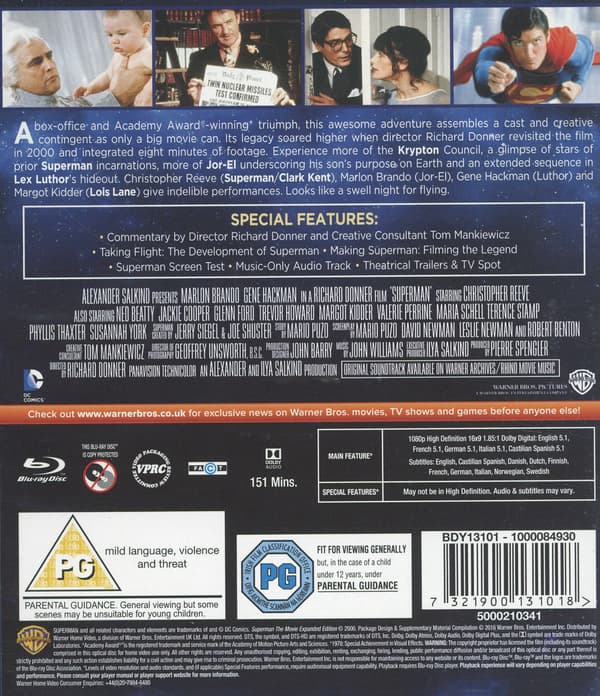 Superman 1 / Filmen 1978 (Blu-ray)