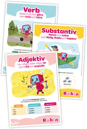 Robinaffischer, Ordklasser (3st, A3-Format) (Bok / Häftad)